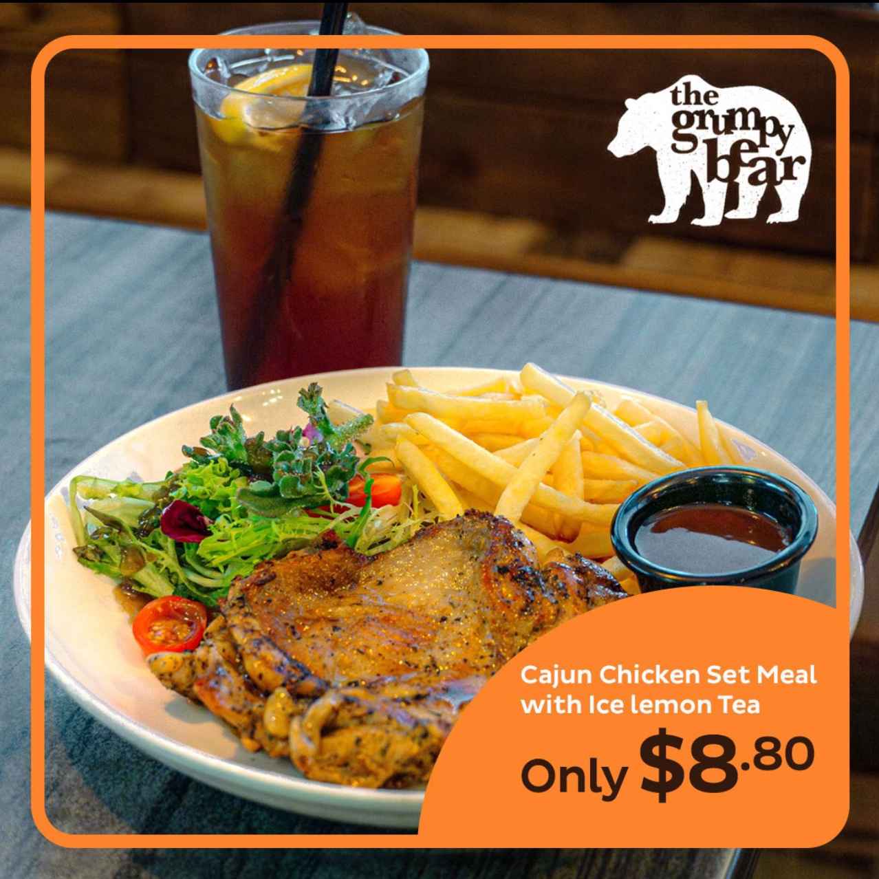 Cajun Chicken Set Meal ( Usual : $22.50) Now $8.80